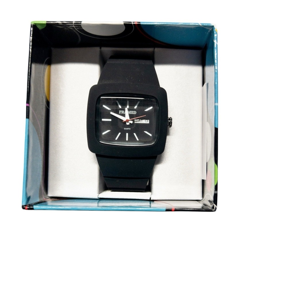 NIB Framed Time Lead Impact 40mm Watch Black/Black 5ATM‎ Water Resistance